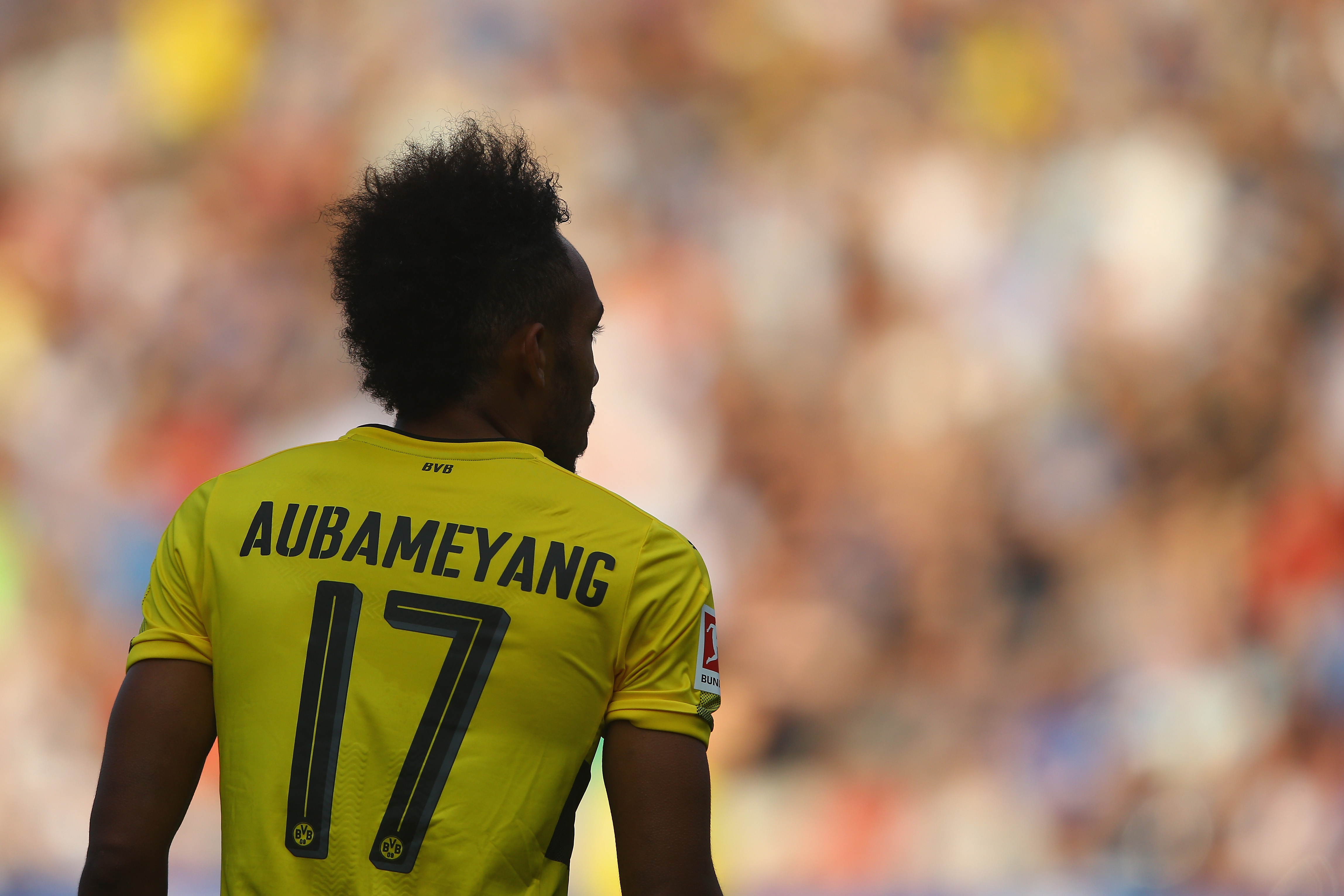 BOCHUM, GERMANY - JULY 22: Pierre-Emerick Aubameyang of Dortmund is seen during the preseason friendly match between VfL Bochum and Borussia Dortmund at Vonovia Ruhrstadion on July 22, 2017 in Bochum, Germany. (Photo by Christof Koepsel/Bongarts/Getty Images)