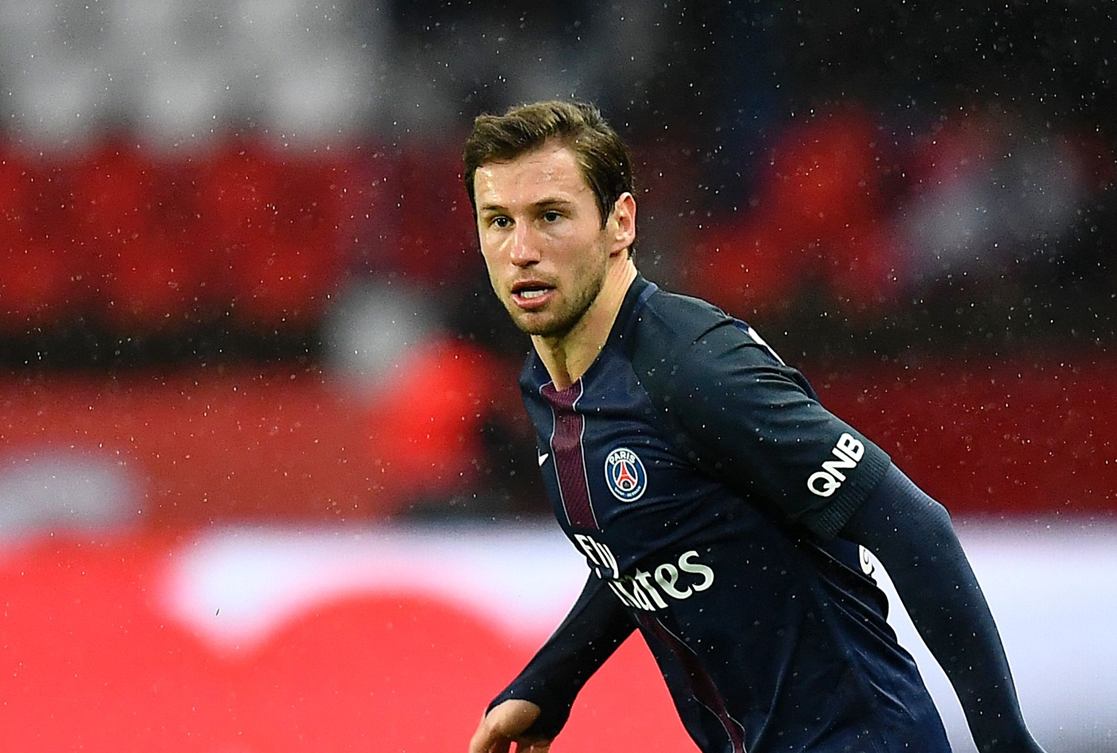 Paris Saint-Germain's polish defender Grzegorz Krychowiak drives the ball during the French L1 football match between Paris Saint-Germain and Nancy at the Parc des Princes stadium in Paris on March 4, 2017. / AFP PHOTO / FRANCK FIFE (Photo credit should read FRANCK FIFE/AFP/Getty Images)