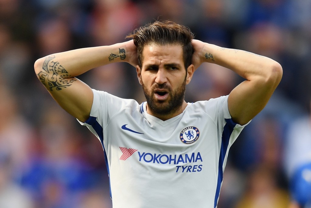 LEICESTER, ENGLAND - SEPTEMBER 09: Cesc Fabregas of Chelsea reacts during the Premier League match between Leicester City and Chelsea at The King Power Stadium on September 9, 2017 in Leicester, England. (Photo by Michael Regan/Getty Images)