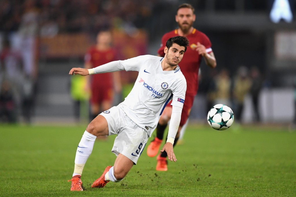 ROME, ITALY - OCTOBER 31: Alvaro Morata of Chelsea in action during the UEFA Champions League group C match between AS Roma and Chelsea FC at Stadio Olimpico on October 31, 2017 in Rome, Italy. (Photo by Shaun Botterill/Getty Images)