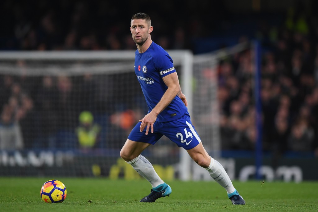 LONDON, ENGLAND - NOVEMBER 05: Gary Cahill of Chelsea in action during the Premier League match between Chelsea and Manchester United at Stamford Bridge on November 5, 2017 in London, England. (Photo by Shaun Botterill/Getty Images)