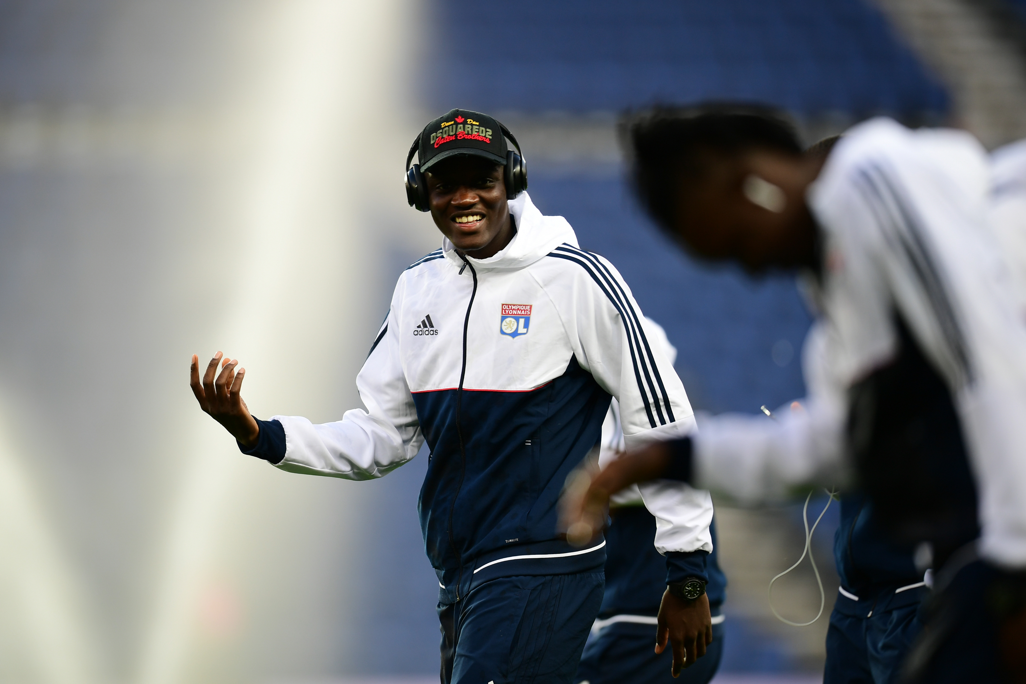 Lyon's French defender Mouctar Diakhaby reacts prior to the French L1 football match between Paris Saint-Germain and Olympique Lyonnais at the Parc des Princes Stadium in Paris on September 17, 2017. / AFP PHOTO / FRANCK FIFE        (Photo credit should read FRANCK FIFE/AFP/Getty Images)