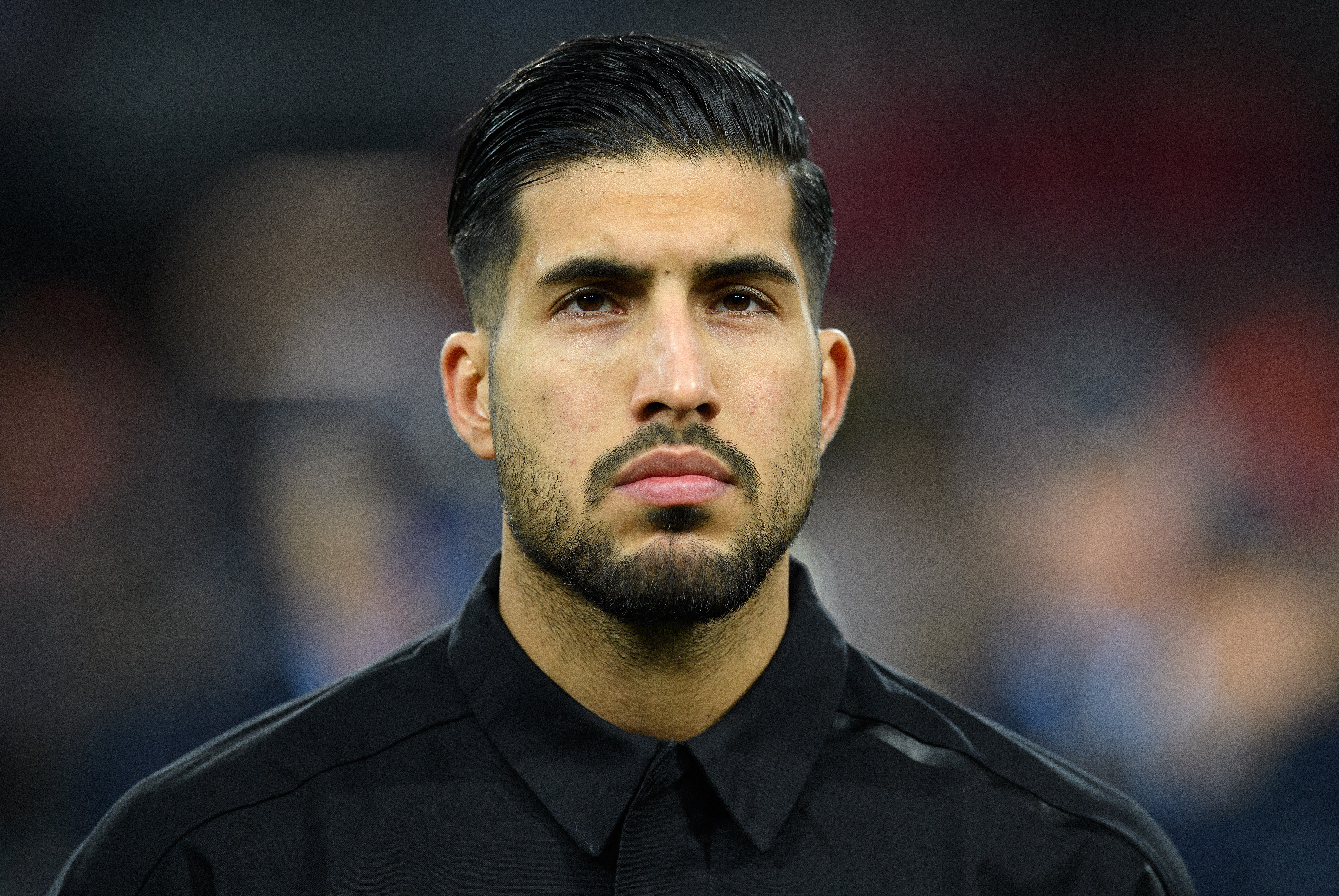 COLOGNE, GERMANY - NOVEMBER 14: Emre Can of Germany looks on during the National Anthems prior to the International friendly match between Germany and France at RheinEnergieStadion on November 14, 2017 in Cologne, Germany. (Photo by Matthias Hangst/Bongarts/Getty Images)