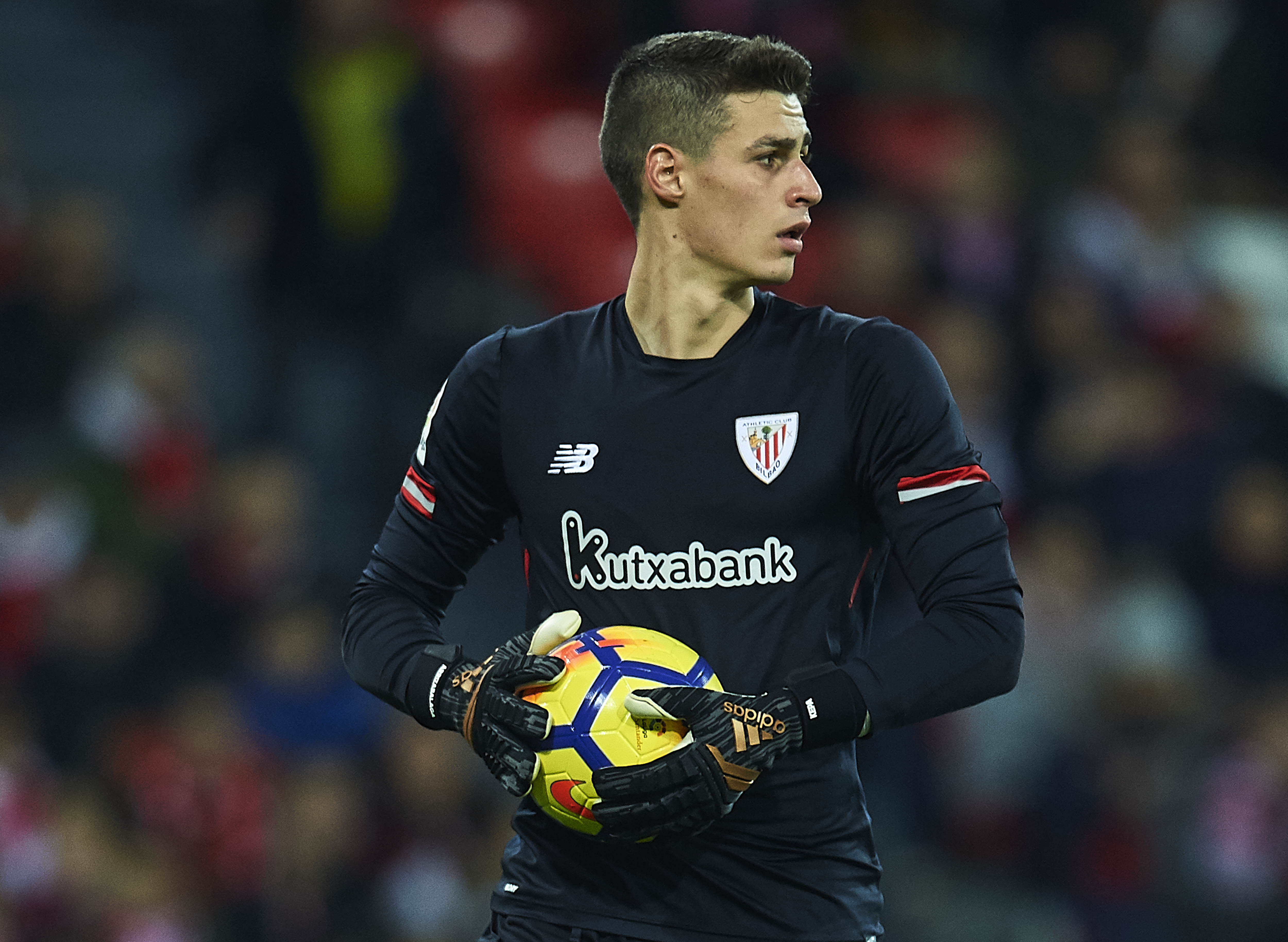 BILBAO, SPAIN - DECEMBER 02:  Kepa Arrizabalaga of Athletic Club looks on during the La Liga match between Athletic Club and Real Madrid at Estadio de San Mames on December 2, 2017 in Bilbao, Spain.  (Photo by Juan Manuel Serrano Arce/Getty Images)