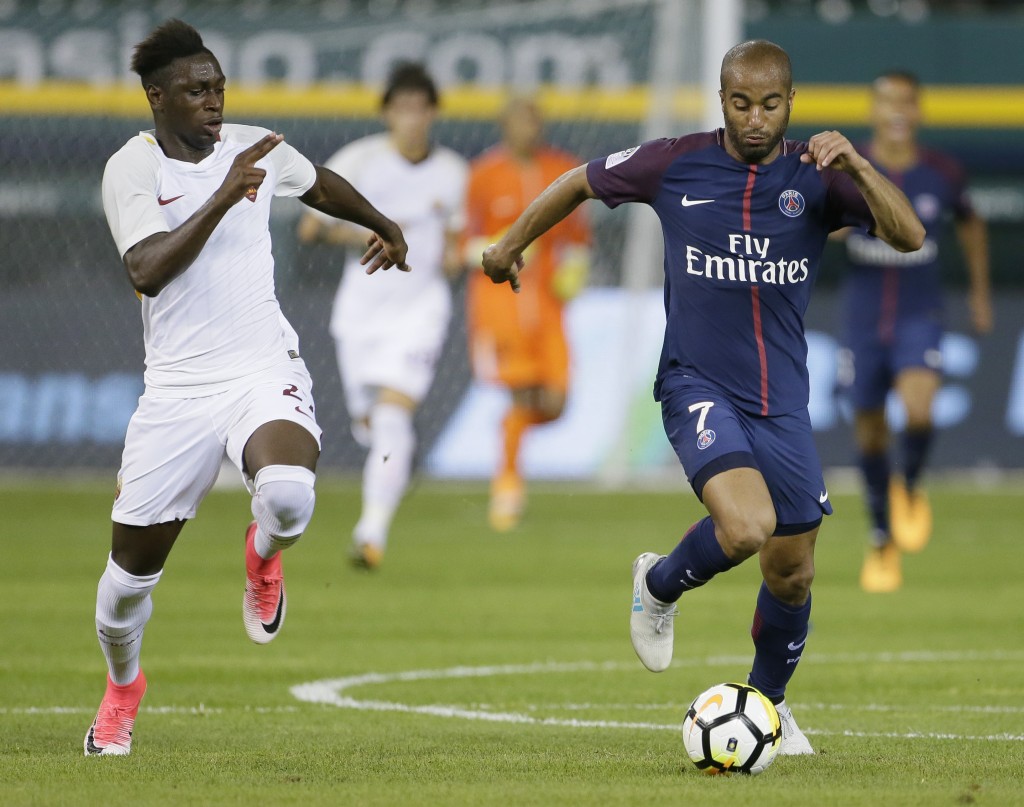 Lucas Moura only has five Ligue 1 appearances this season, scoring once. (Photo Courtesy: AFP/Getty)