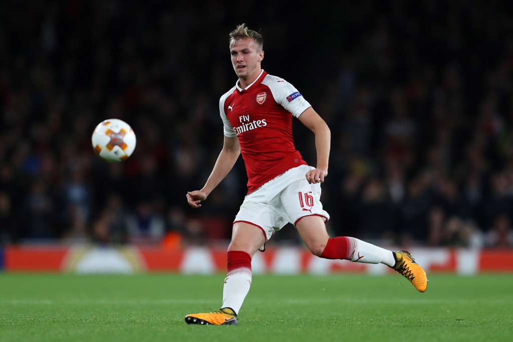 LONDON, ENGLAND - SEPTEMBER 14: Rob Holding of Arsenal during the UEFA Europa League group H match between Arsenal FC and 1. FC Koeln at Emirates Stadium on September 14, 2017 in London, United Kingdom. (Photo by Richard Heathcote/Getty Images)