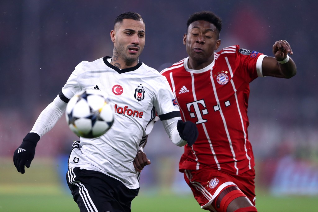Quaresma was rendered anonymous due to Alaba's smart defending. (Photo courtesy - Alex Grimm/Bongarts/Getty Images)