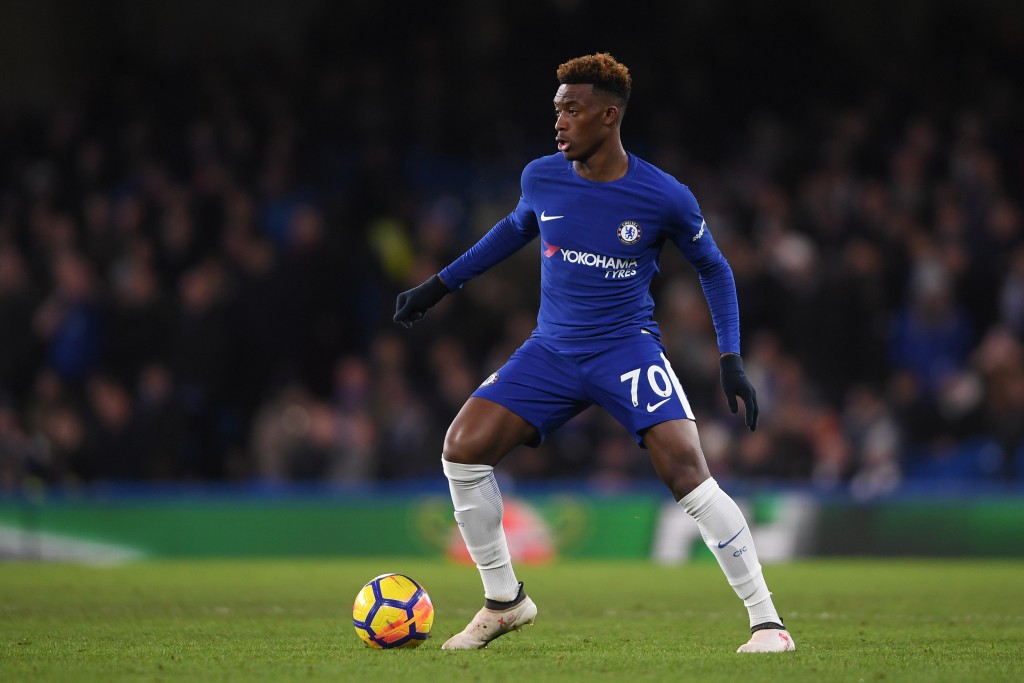LONDON, ENGLAND - JANUARY 31: Callum Hudson-Odoi of Chelsea in action during the Premier League match between Chelsea and AFC Bournemouth at Stamford Bridge on January 31, 2018 in London, England. (Photo by Mike Hewitt/Getty Images)