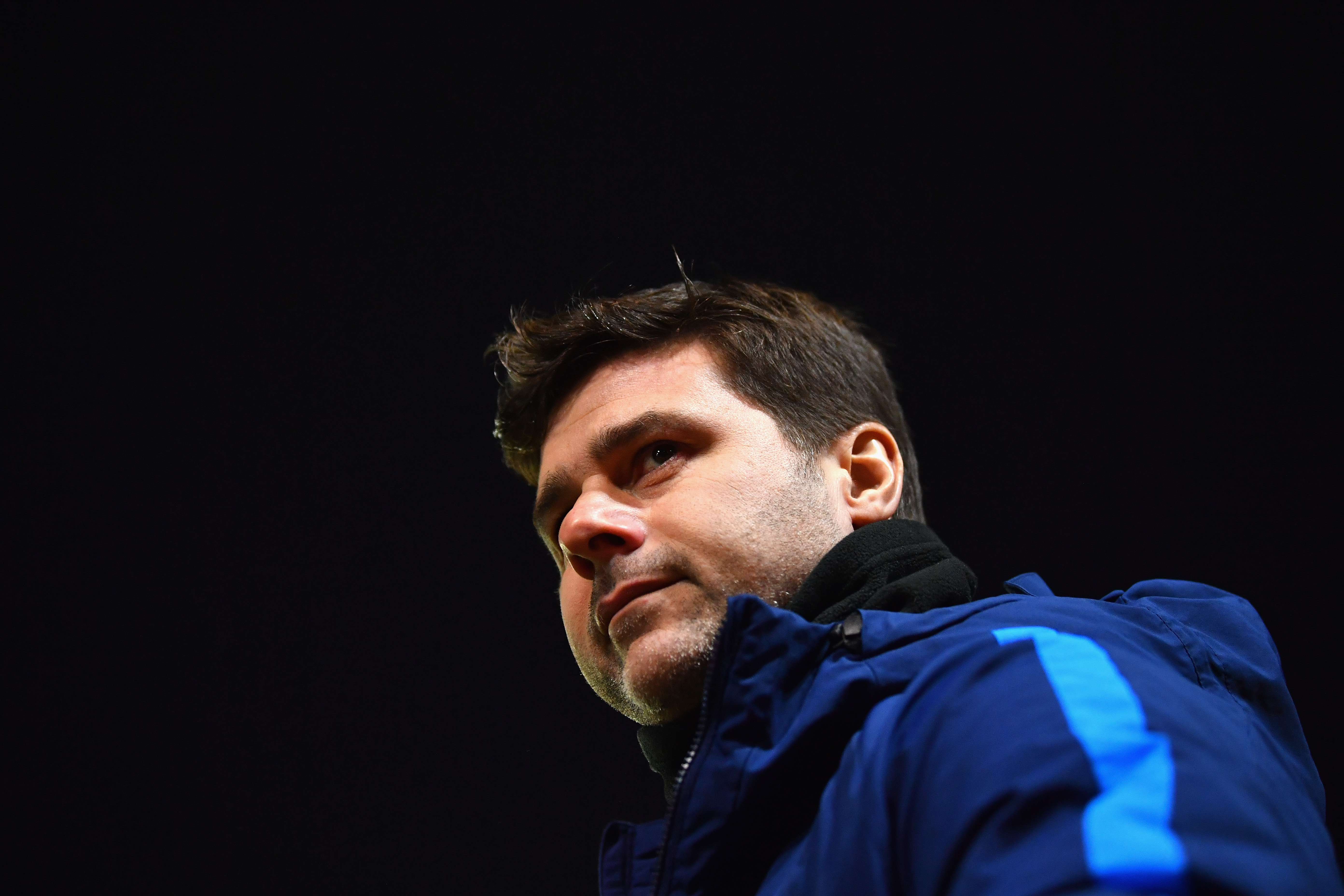 NEWPORT, WALES - JANUARY 27: Mauricio Pochettino, Manager of Tottenham Hotspur looks on prior to The Emirates FA Cup Fourth Round match between Newport County and Tottenham Hotspur at Rodney Parade on January 27, 2018 in Newport, Wales. (Photo by Dan Mullan/Getty Images)