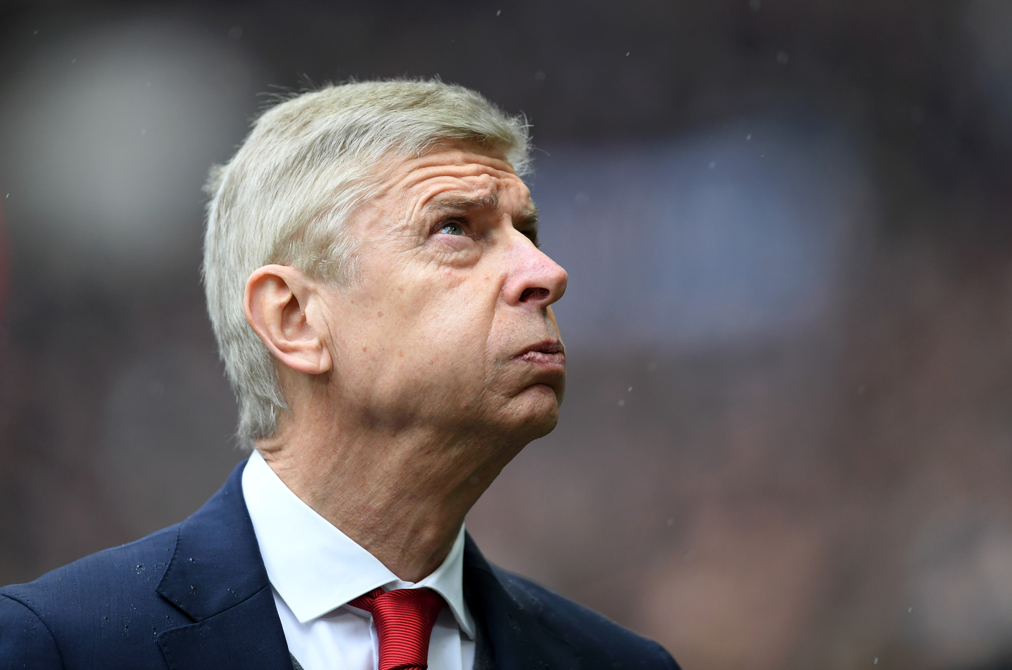 LONDON, ENGLAND - FEBRUARY 10:  Arsene Wenger of Arsenal looks on during the Premier League match between Tottenham Hotspur and Arsenal at Wembley Stadium on February 10, 2018 in London, England.  (Photo by Laurence Griffiths/Getty Images)