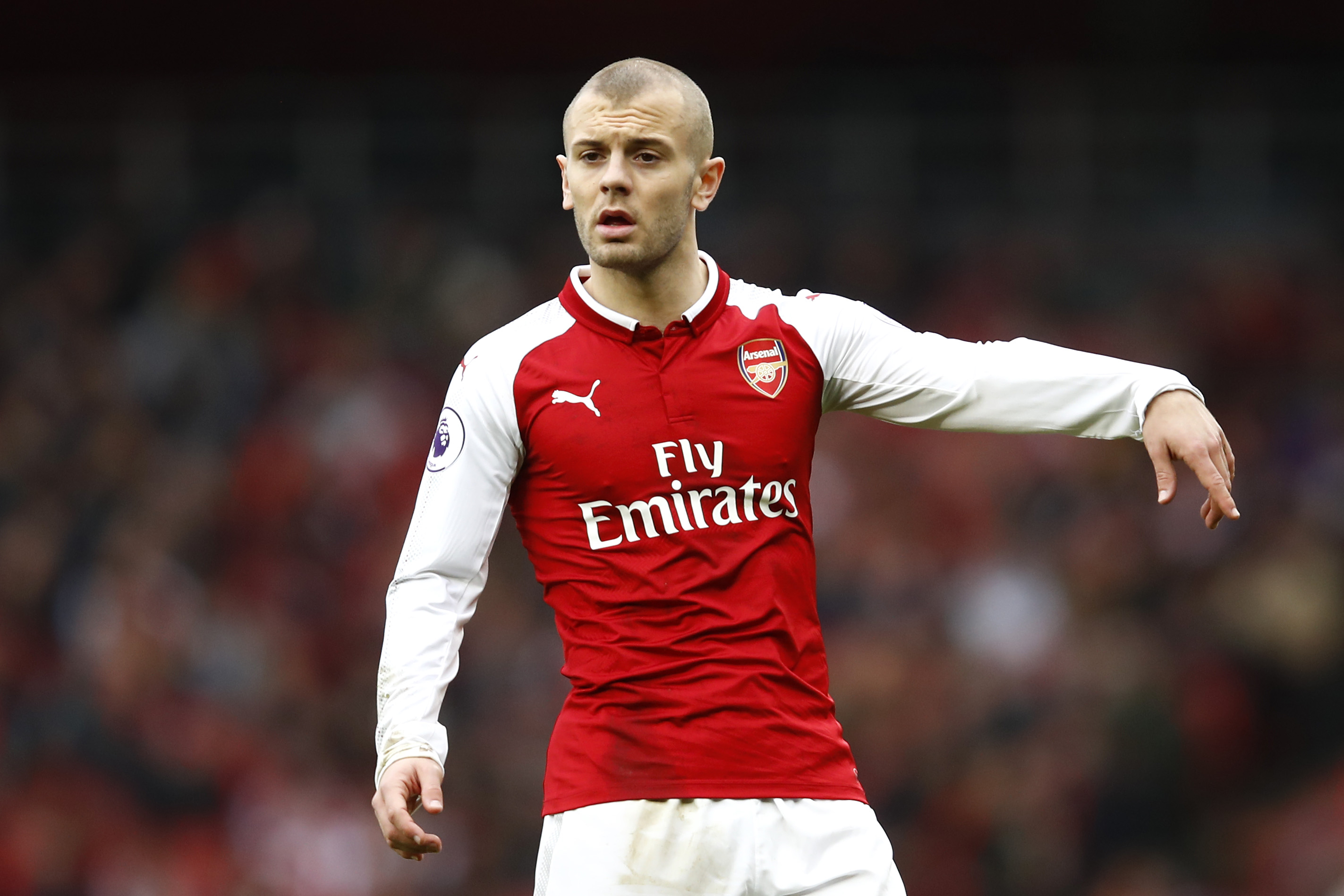LONDON, ENGLAND - MARCH 11: Jack Wilshere of Arsenal during the Premier League match between Arsenal and Watford at Emirates Stadium on March 11, 2018 in London, England. (Photo by Julian Finney/Getty Images)