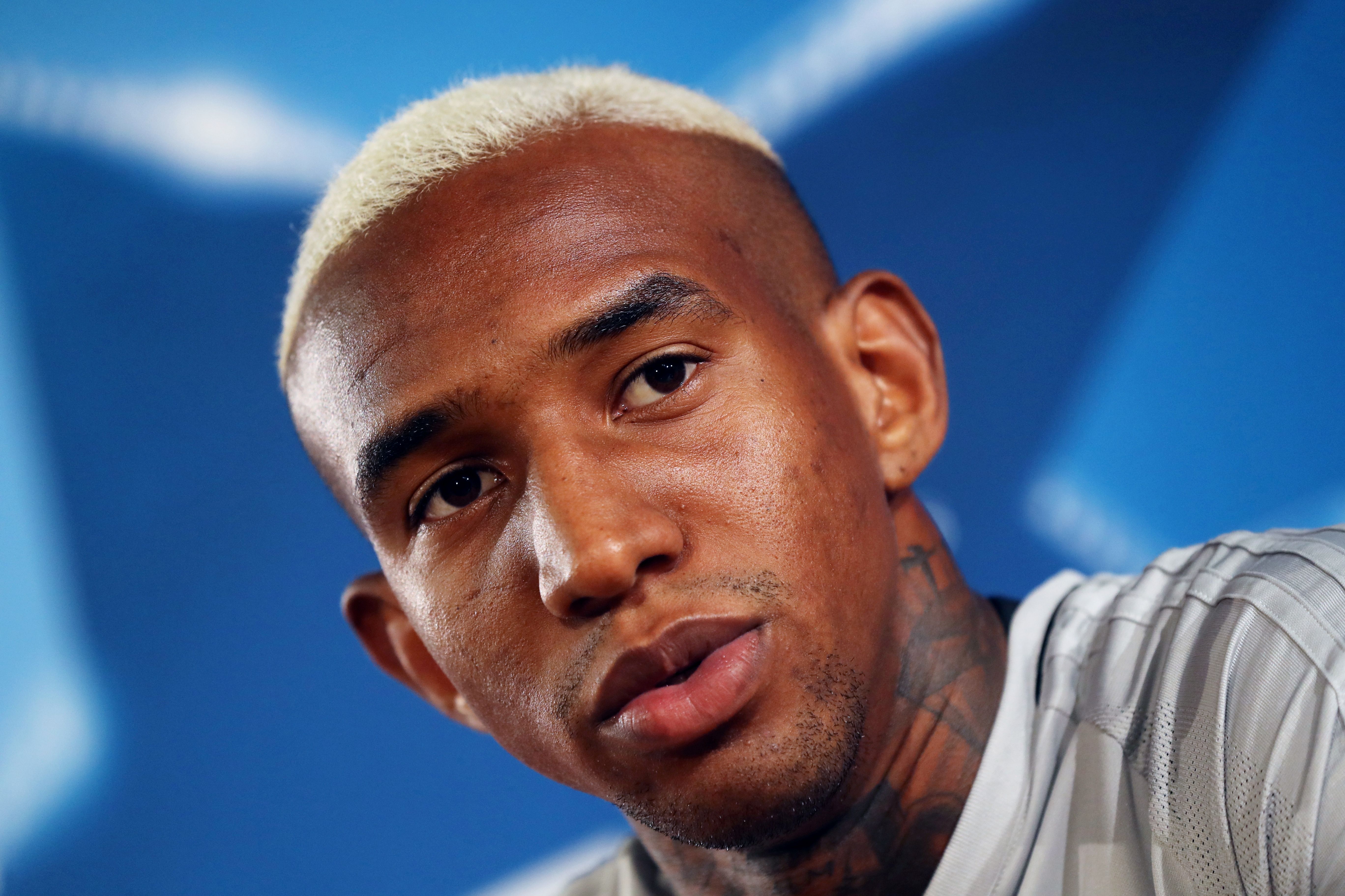 Besiktas' Brazilian forward Anderson Talisca speaks during a press conference on October 16, 2017, at the Louis II Stadium in Monaco, on the eve of the UEFA Champions League football match between Monaco and Besiktas. / AFP PHOTO / VALERY HACHE (Photo credit should read VALERY HACHE/AFP/Getty Images)