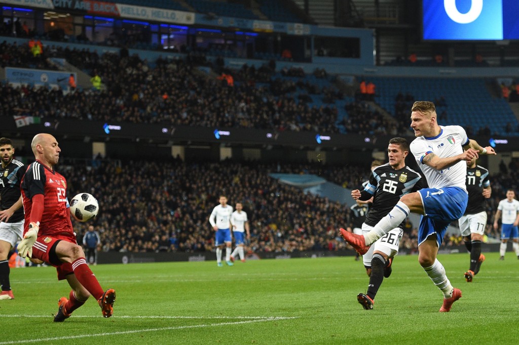 Caballero was unbeatable on Friday (Photo credit should read OLI SCARFF/AFP/Getty Images)