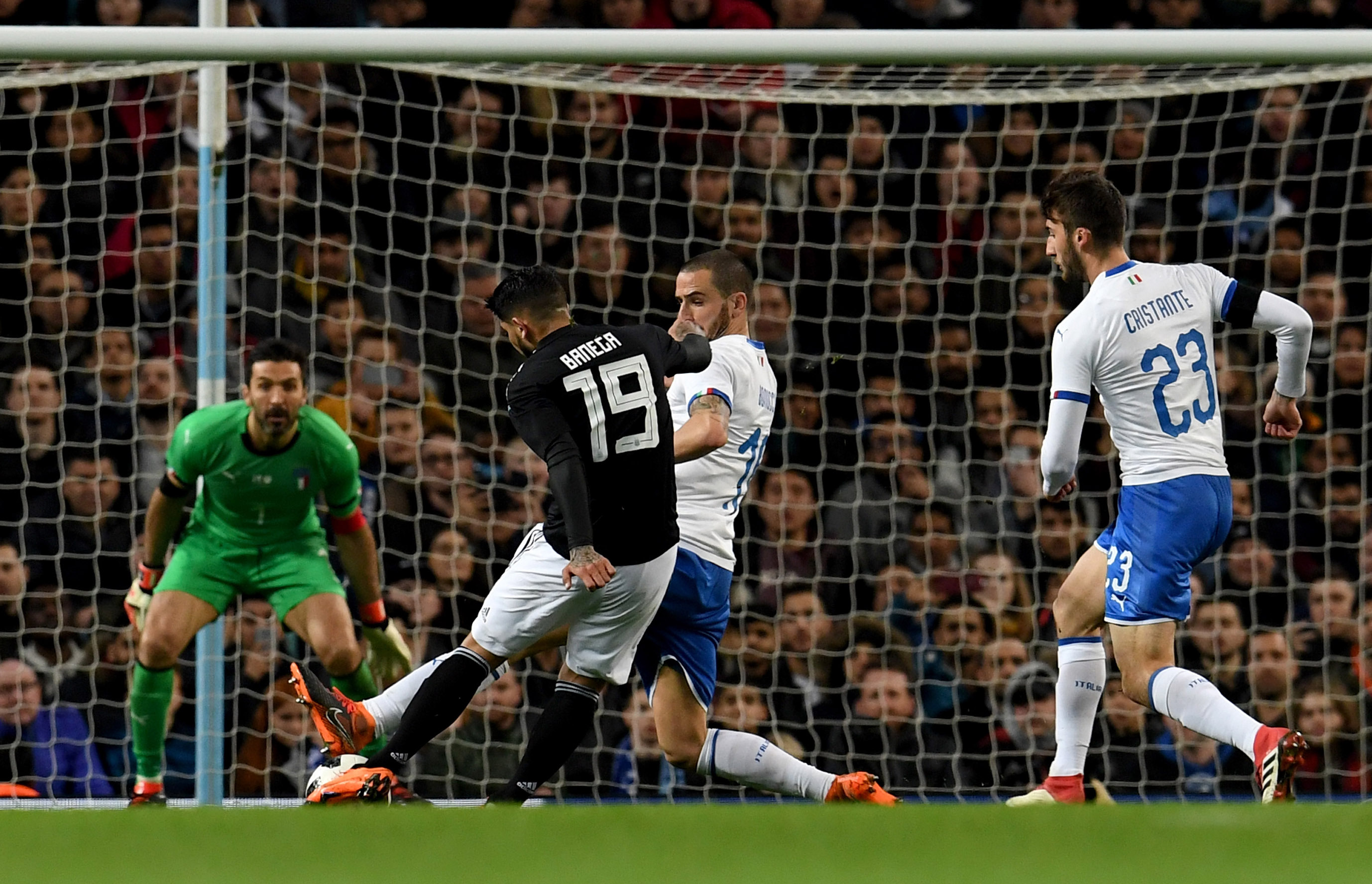 Banega's sweetly struck shot gave Argentina the lead (Photo by Claudio Villa/Getty Images)