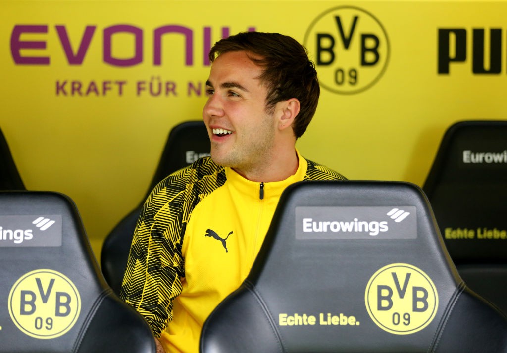 DORTMUND, GERMANY - APRIL 08: Mario Goetze of Dortmund is seen prior to the Bundesliga match between Borussia Dortmund and VfB Stuttgart at Signal Iduna Park on April 8, 2018 in Dortmund, Germany. The match between Dortmund and Stuttgart ended 3-0. (Photo by Christof Koepsel/Bongarts/Getty Images)