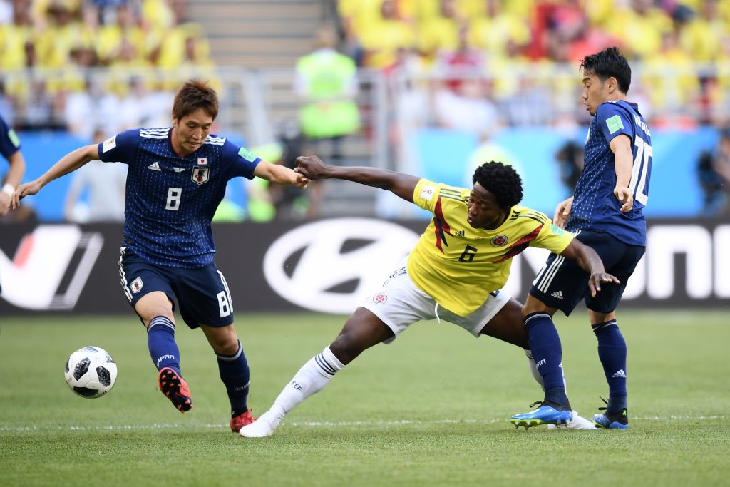 Carlos Sanchez started his World Cup with a quick rec card against Japan and could now return for the game against Senegal. (Photo courtesy: AFP/Getty)