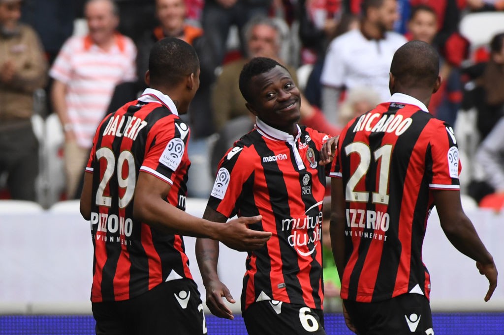 Jean Michel Seri (centre) has been linked with a summer move to Arsenal. (Photo courtesy: AFP/Getty)