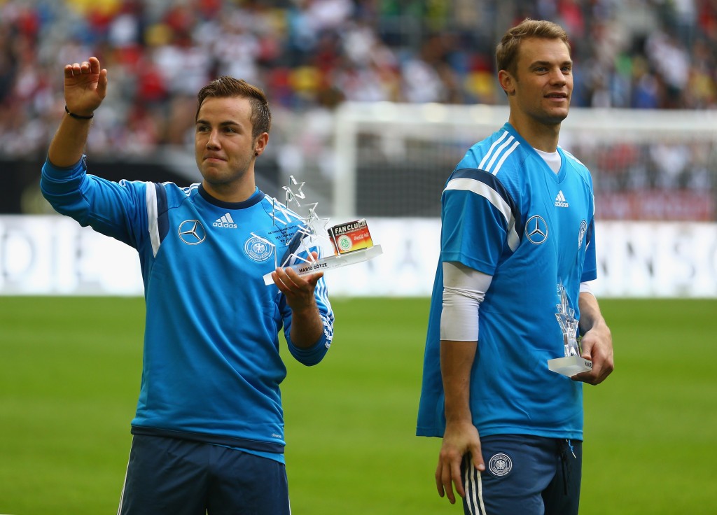 Neuer (R) made it, while Gotze (L) missed out (Photo: Christof Koepsel/Bongarts/Getty Images)