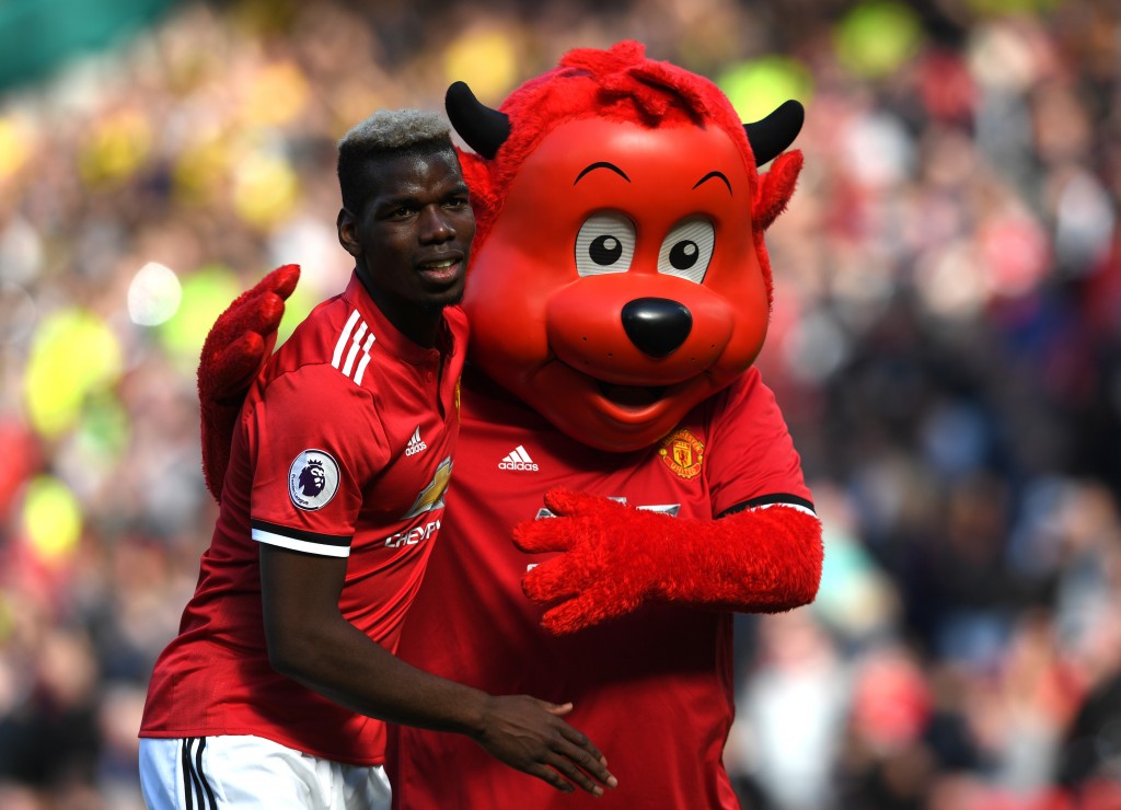 The mascot of the club, with the face of Manchester United. (Picture Courtesy - AFP/Getty Images)