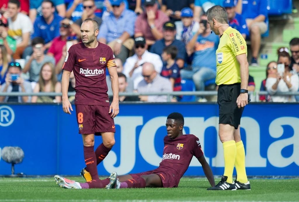 The injury at Getafe put a spanner in the works for Dembele. (Photo courtesy - Denis Doyle/Getty Images)