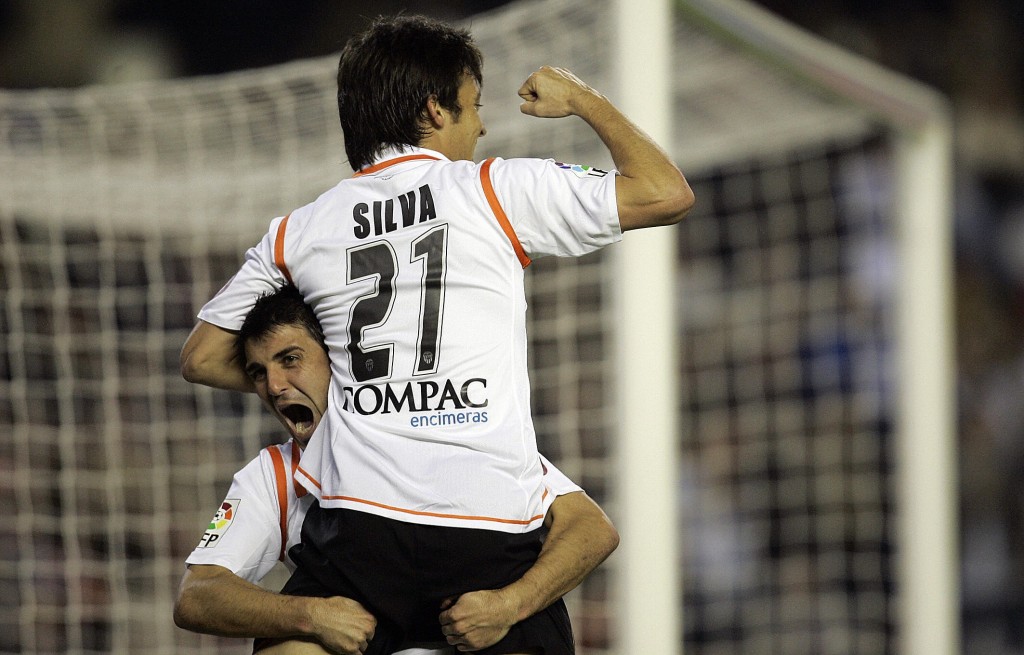 Silva got his big break at Valencia, where he forged a fearsome partnership alongside a certain David Villa. (Photo courtesy - Diego Tuson/AFP/Getty Images)