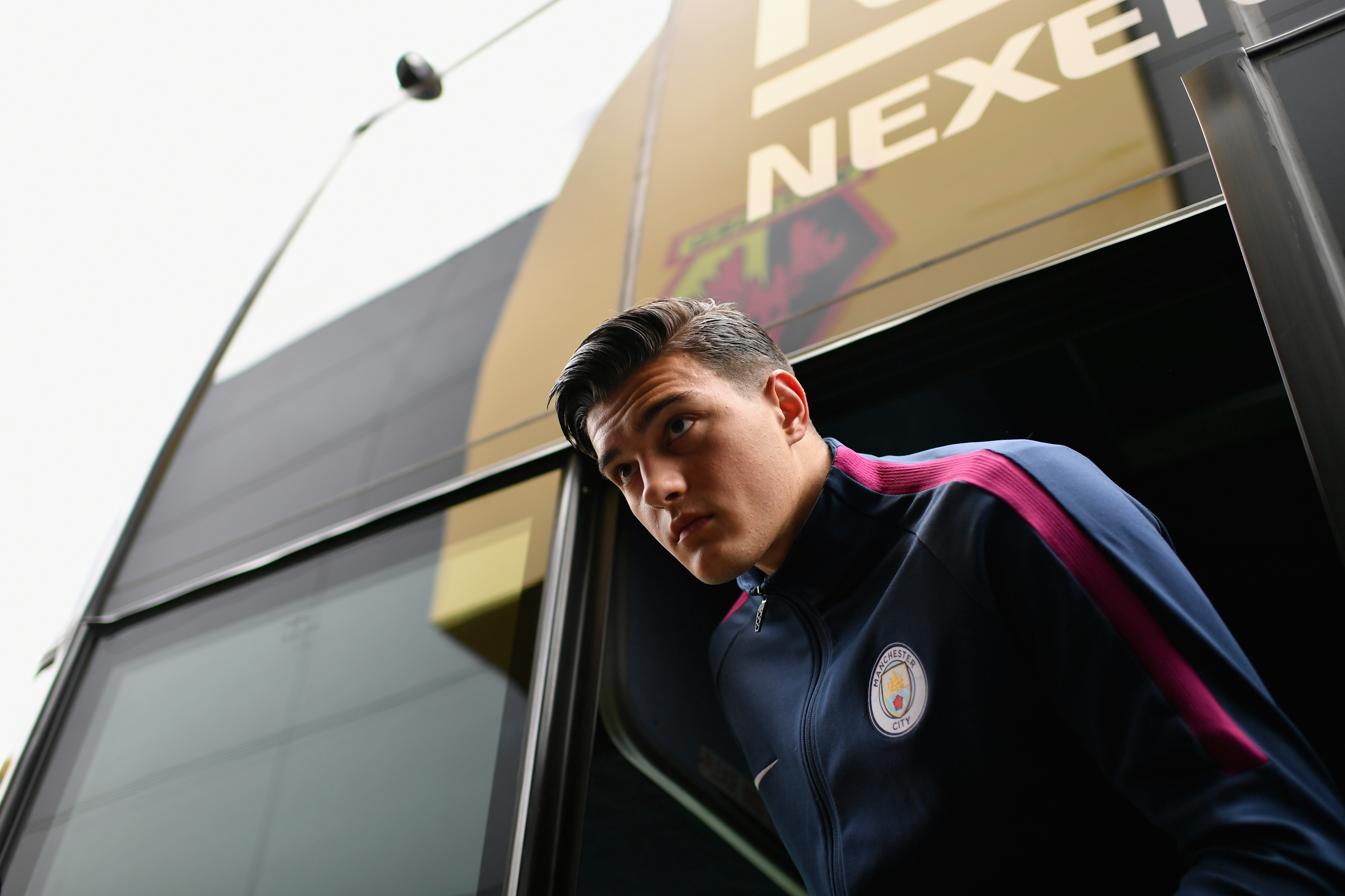 WATFORD, ENGLAND - SEPTEMBER 16: Brahim Diaz of Manchester City arrives at the stadium prior to the Premier League match between Watford and Manchester City at Vicarage Road on September 16, 2017 in Watford, England. (Photo by Dan Mullan/Getty Images)