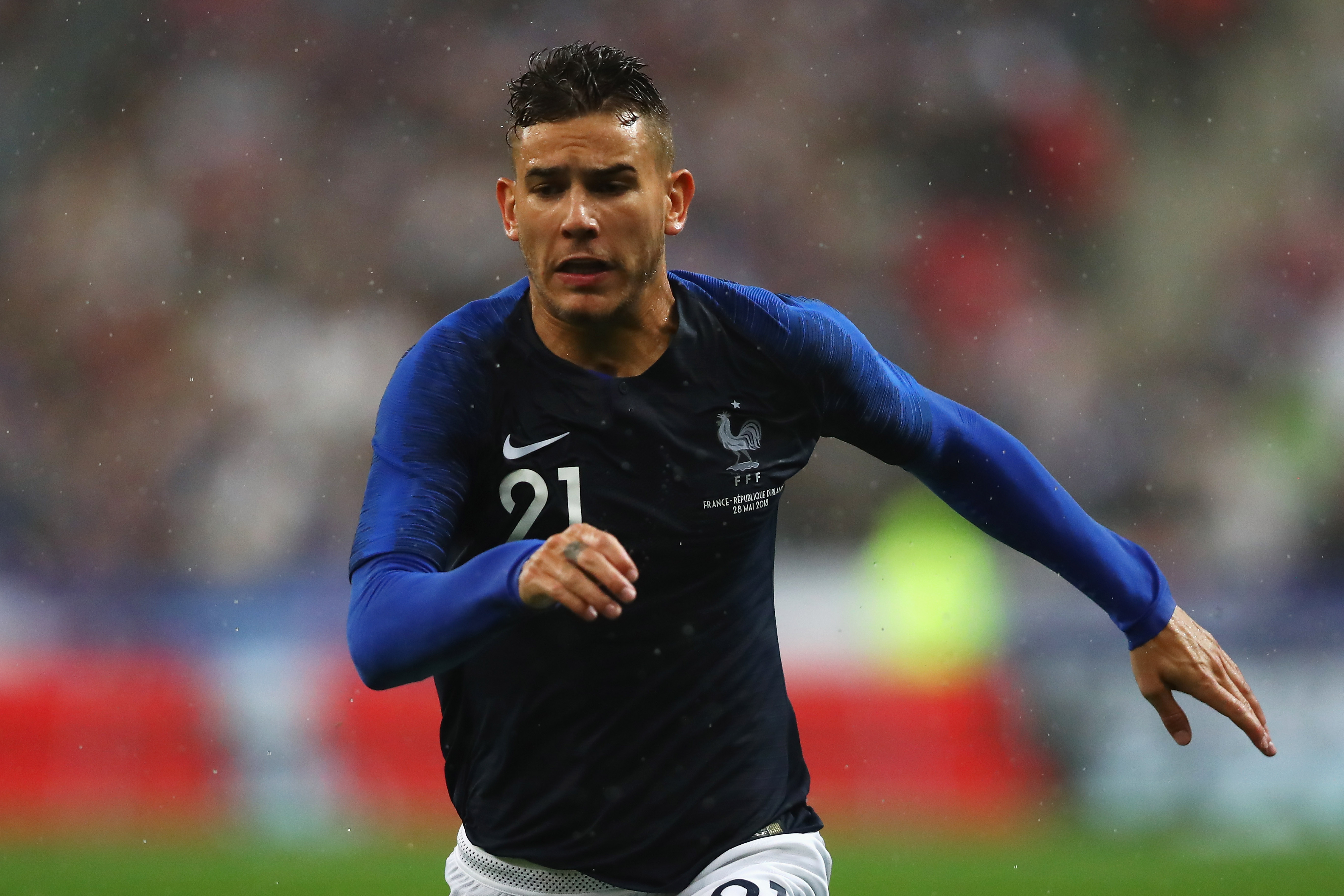 PARIS, FRANCE - MAY 28: Lucas Hernandez of France in action during the International Friendly match between France and Ireland at Stade de France on May 28, 2018 in Paris, France. (Photo by Dean Mouhtaropoulos/Getty Images)
