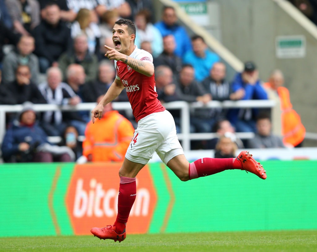 Granit Xhaka after scoring a stunning free kick against Newcastle United. (Photo courtesy: AFP/Getty)