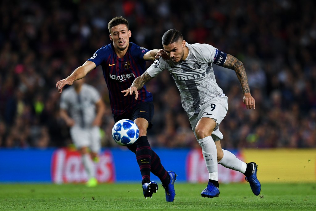 C(l)ement-ing the Barcelona defence. (Picture Courtesy - AFP/Getty Images)