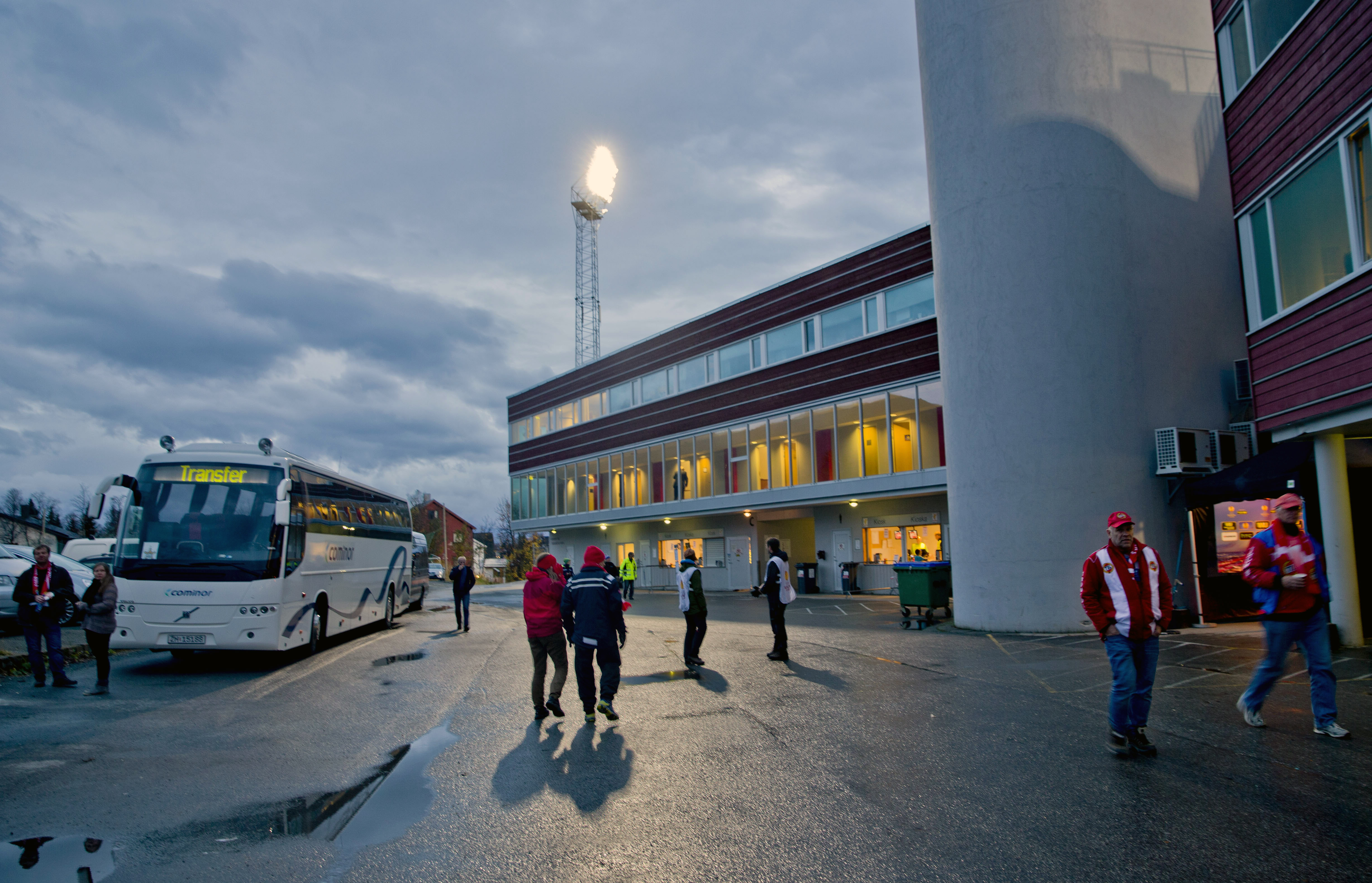 TROMSO, NORWAY - OCTOBER 3:  General view of the Alfheim Stadium, home of Tromso IL taken during the UEFA Europa League group stage match between Tromso IL and FC Sheriff held on October 3, 2013 at the Alfheim Stadium, in Tromso, Norway. (Photo by Daniel Sannum Lauten/EuroFootball/Getty Images)