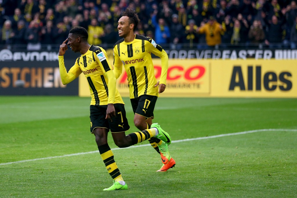 Dembele's exploits alongside Aubameyang at Borussia Dortmund could be enough to convince Arsenal to make a move. (Photo by Christof Koepsel/Bongarts/Getty Images)