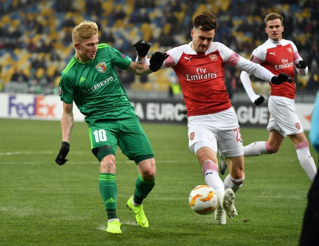 Carl Jenkinson had an excellent game in central defence. (Photo by Sergei Supinsky/AFP/Getty)