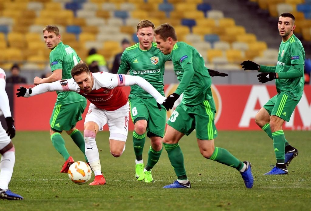 Aaron Ramsey was outstanding in his position and capped off a fine display with a goal. (Photo by Sergei Supinsky/AFP/Getty Images)