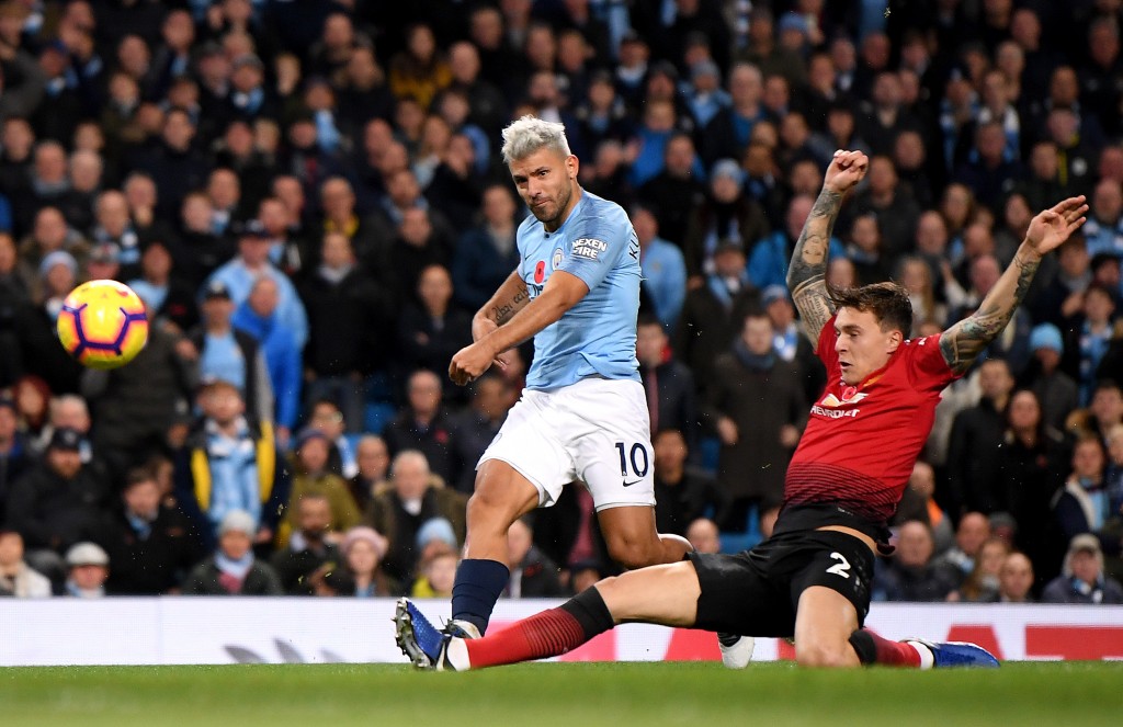 Aguero will be the man to watch as he aims to remain on top of the Premier League scoring charts. (Photo by Laurence Griffiths/Getty Images)