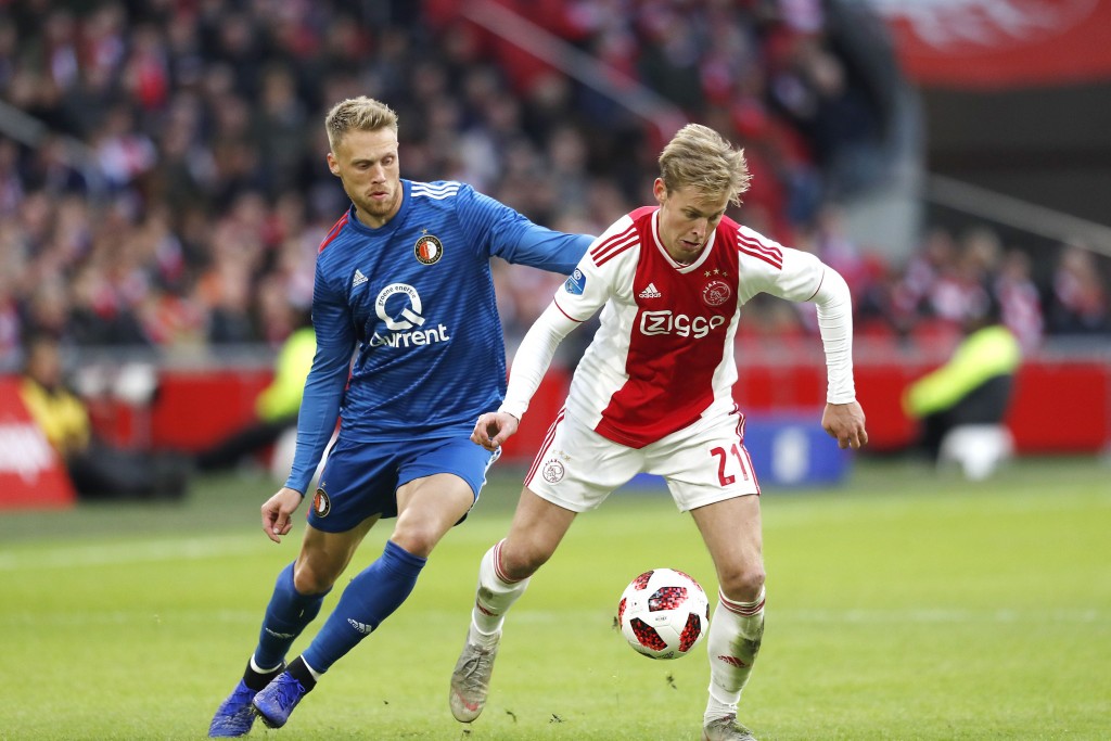 Preparing for the De Jong show! (Picture Courtesy - AFP/Getty Images)