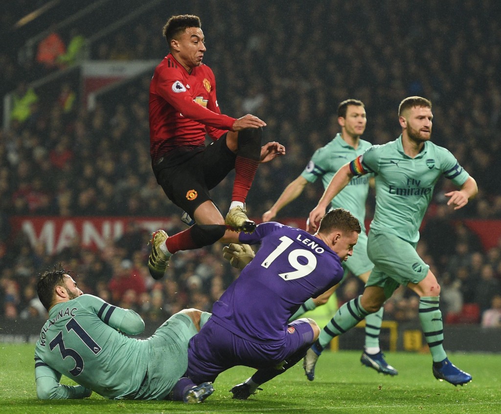Mustafi was one of the guilty parties as Jesse Lingard scored the equaliser for Manchester United. (Photo by Oli Scarff/AFP/Getty Images)