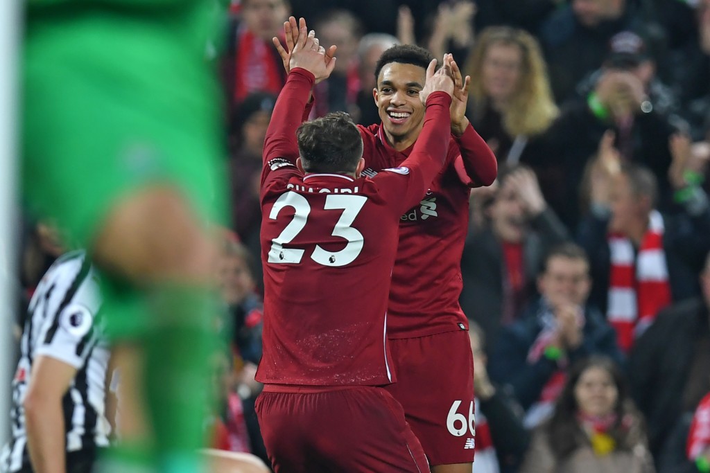 A classy assist, backed by a fine finish. (Photo by Paul Ellis/AFP/Getty Images)