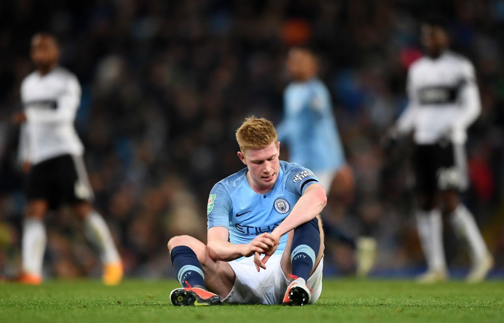Kevin De Bruyne is yet to be full fit to play for Manchester City and will remain absent for the Bournemouth clash. (Photo by Michael Regan/Getty Images)
