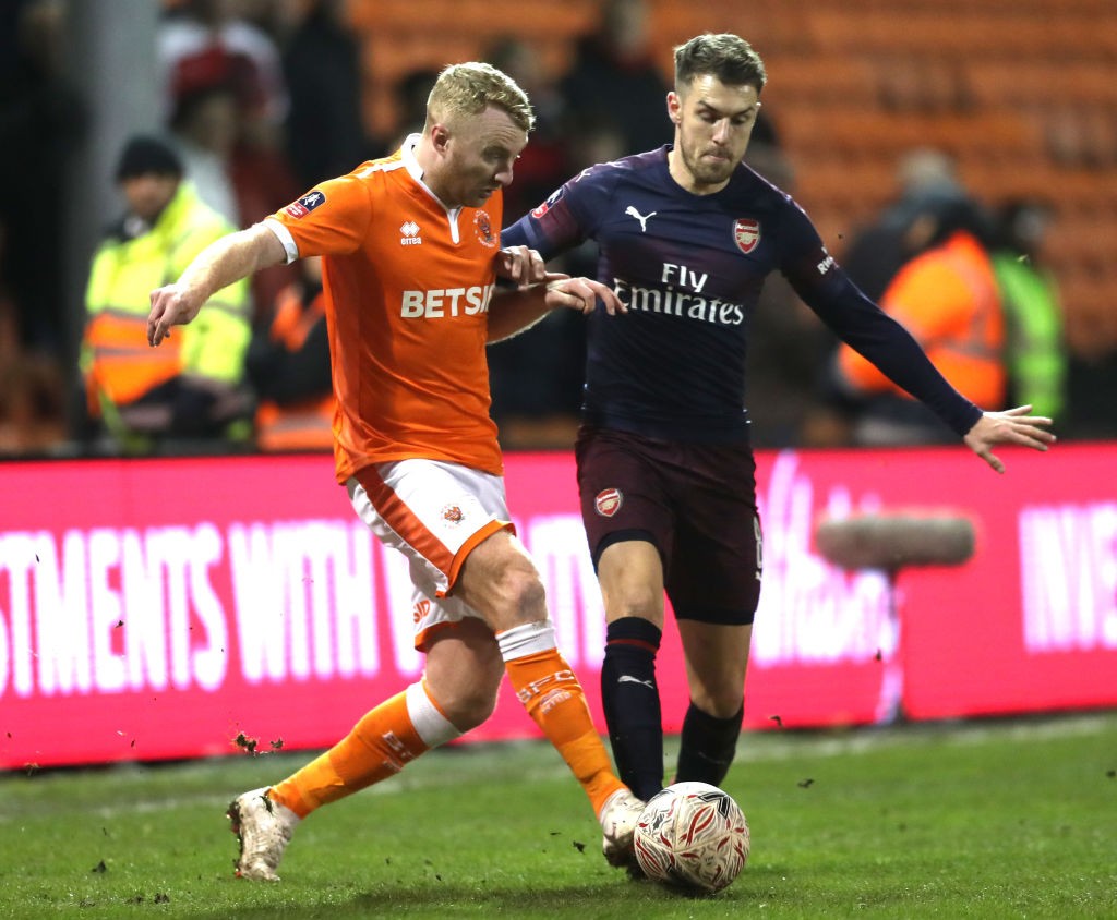 Aaron Ramsey was a brilliant presence against Blackpool. (Photo courtesy: AFP/Getty)