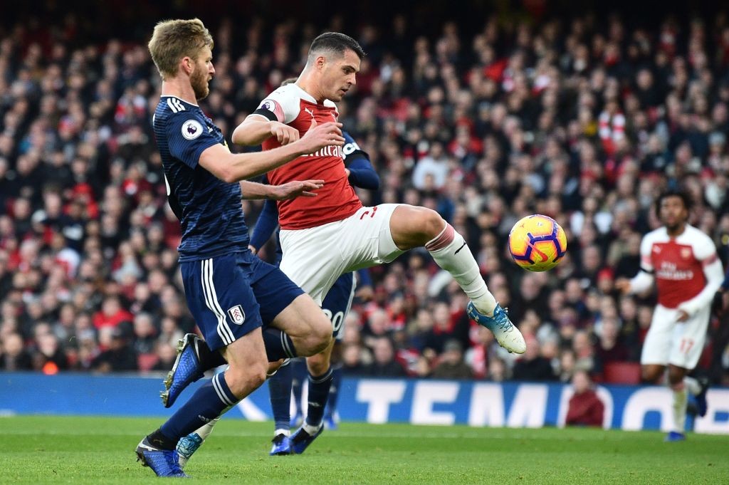 Xhaka's goal was the first time he scored inside the box in a league match for Arsenal. (Photo courtesy: AFP/Getty)