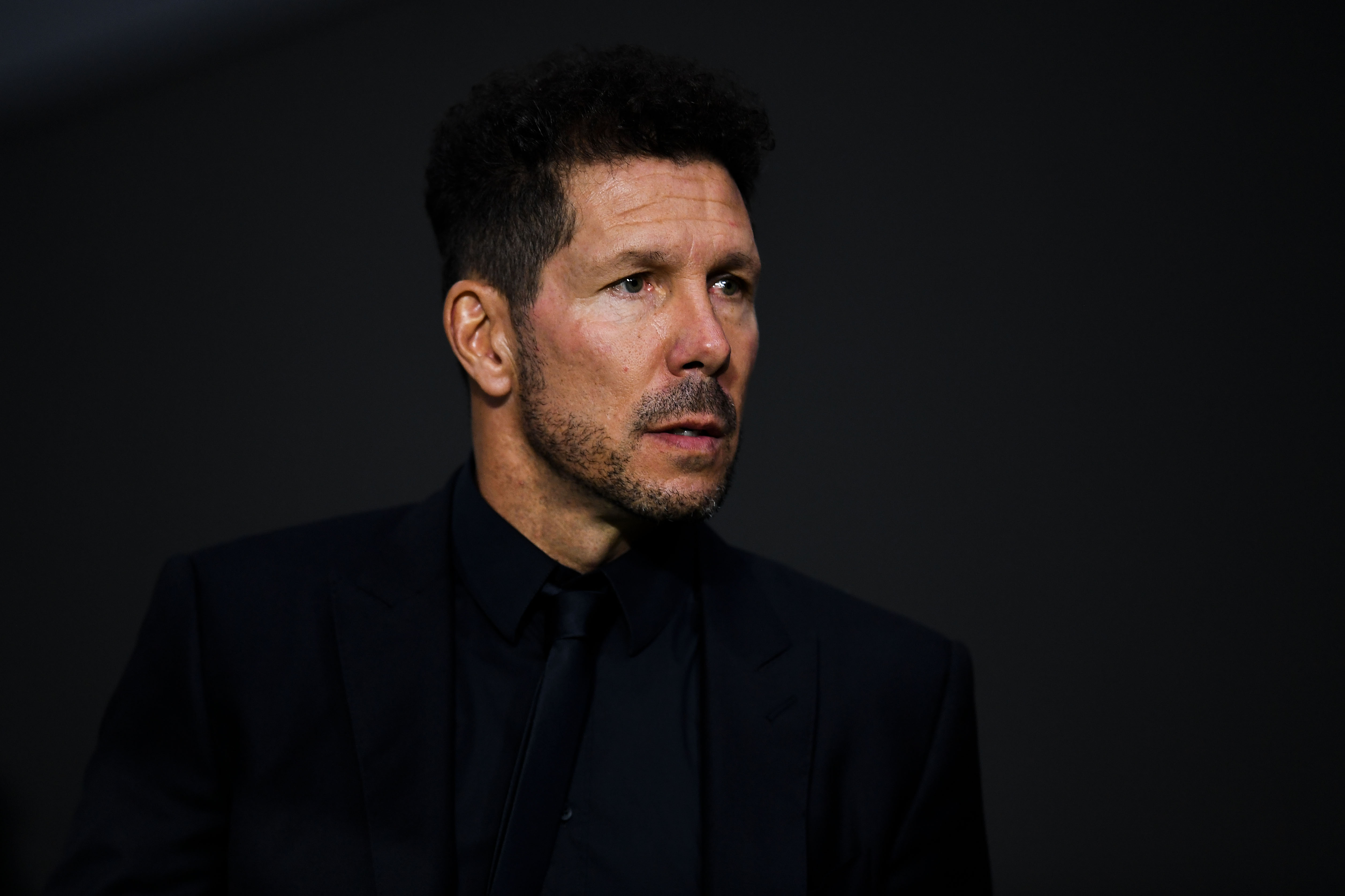 MADRID, SPAIN - OCTOBER 03: Head coach Diego Pablo Simeone of Club Atletico de Madrid looks on prior to the Group A match of the UEFA Champions League between Club Atletico de Madrid and Club Brugge at Estadio Wanda Metropolitano on October 3, 2018 in Madrid, Spain. (Photo by David Ramos/Getty Images)