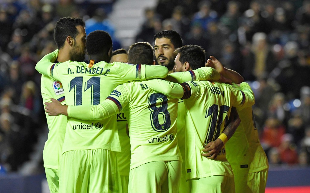 Barcelona handed a 5-0 thrashing to Levante last month. (Photo by Jose Jordan/AFP/Getty Images)