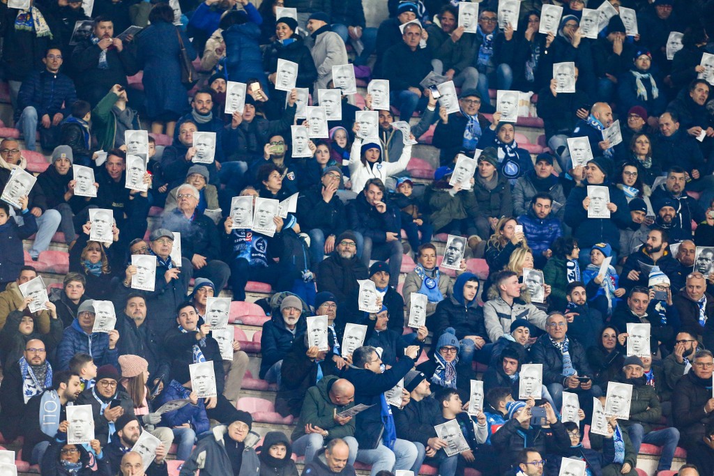 Napoli fans have expressed their support for Koulibaly following the recent racism storm. (Photo by Carlo Hermann/AFP/Getty Images)