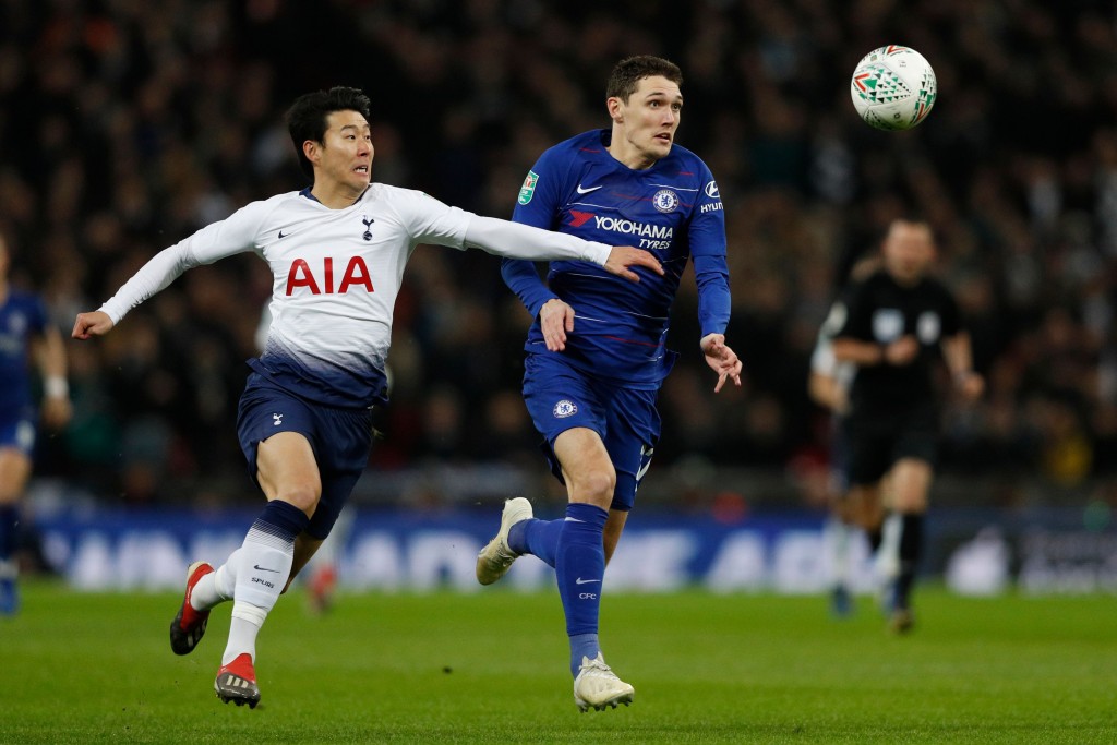 Christensen struggled against the Tottenham attack. (Photo by Adrian Dennis/AFP/Getty Images)