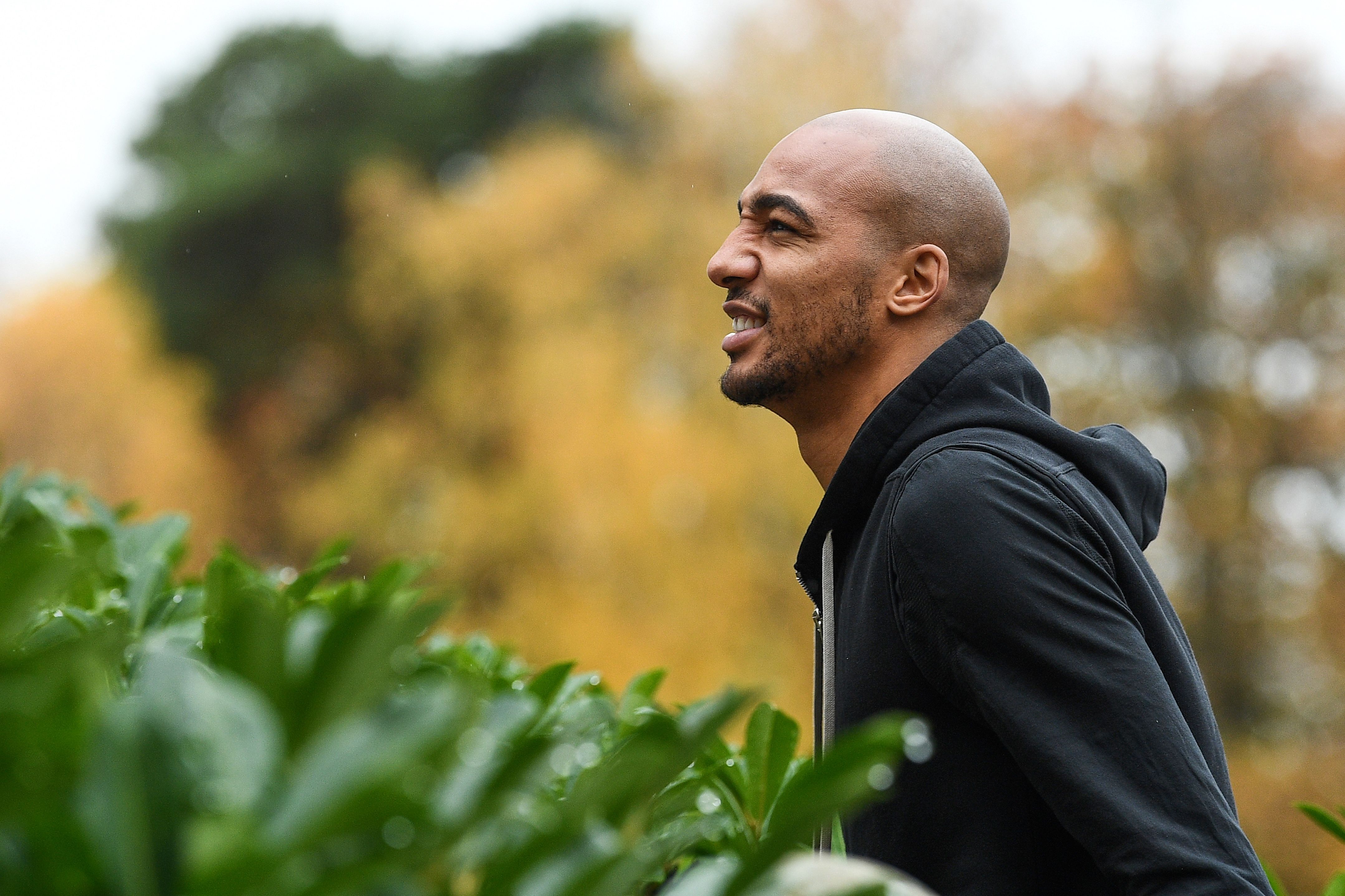 France's midfielder Steven N'zonzi arrives in Clairefontaine-en-Yvelines on November 12, 2018, as part of the team's preparation for the upcoming Nations League football match against the Netherlands and a friendly football match against Uruguay. (Photo by FRANCK FIFE / AFP) (Photo credit should read FRANCK FIFE/AFP/Getty Images)