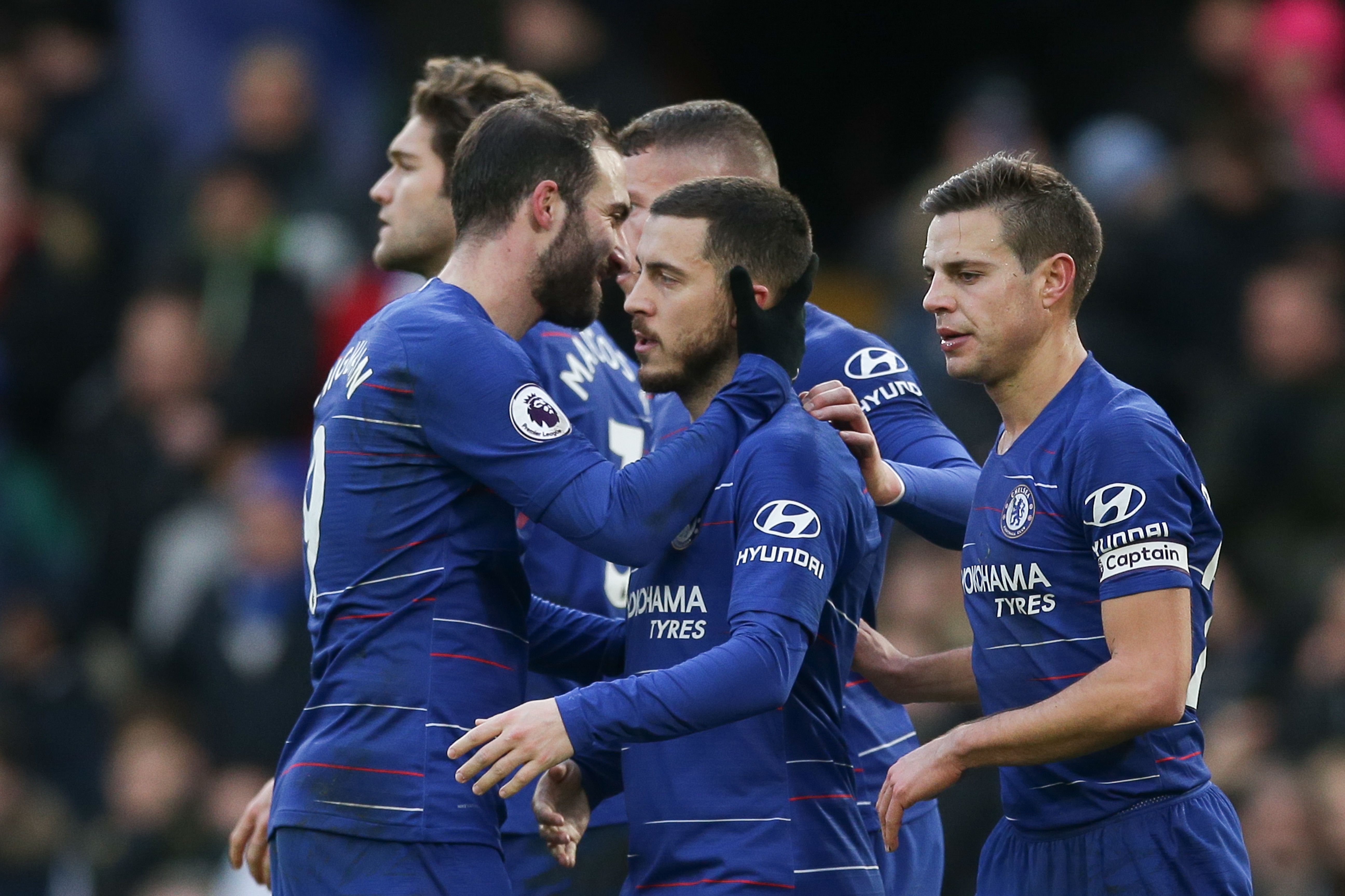 Hazard and Higuain leading the way (Photo by DANIEL LEAL-OLIVAS/AFP/Getty Images)