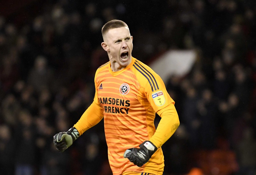 SHEFFIELD, ENGLAND - JANUARY 12: Goalkeeper Dean Henderson celebrates following the Sky Bet Championship match between Sheffield United and Queens Park Rangers at Bramall Lane on January 12, 2019 in Sheffield, England. (Photo by George Wood/Getty Images)