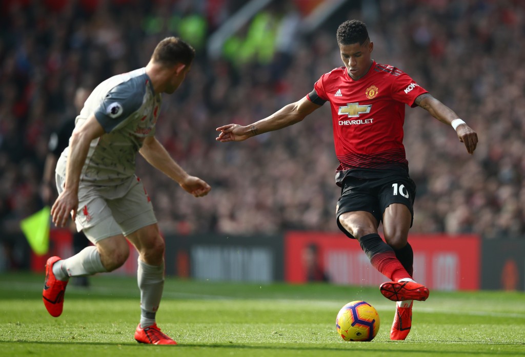 Rashford braved an injury to play the whole game. (Photo by Clive Brunskill/Getty Images)