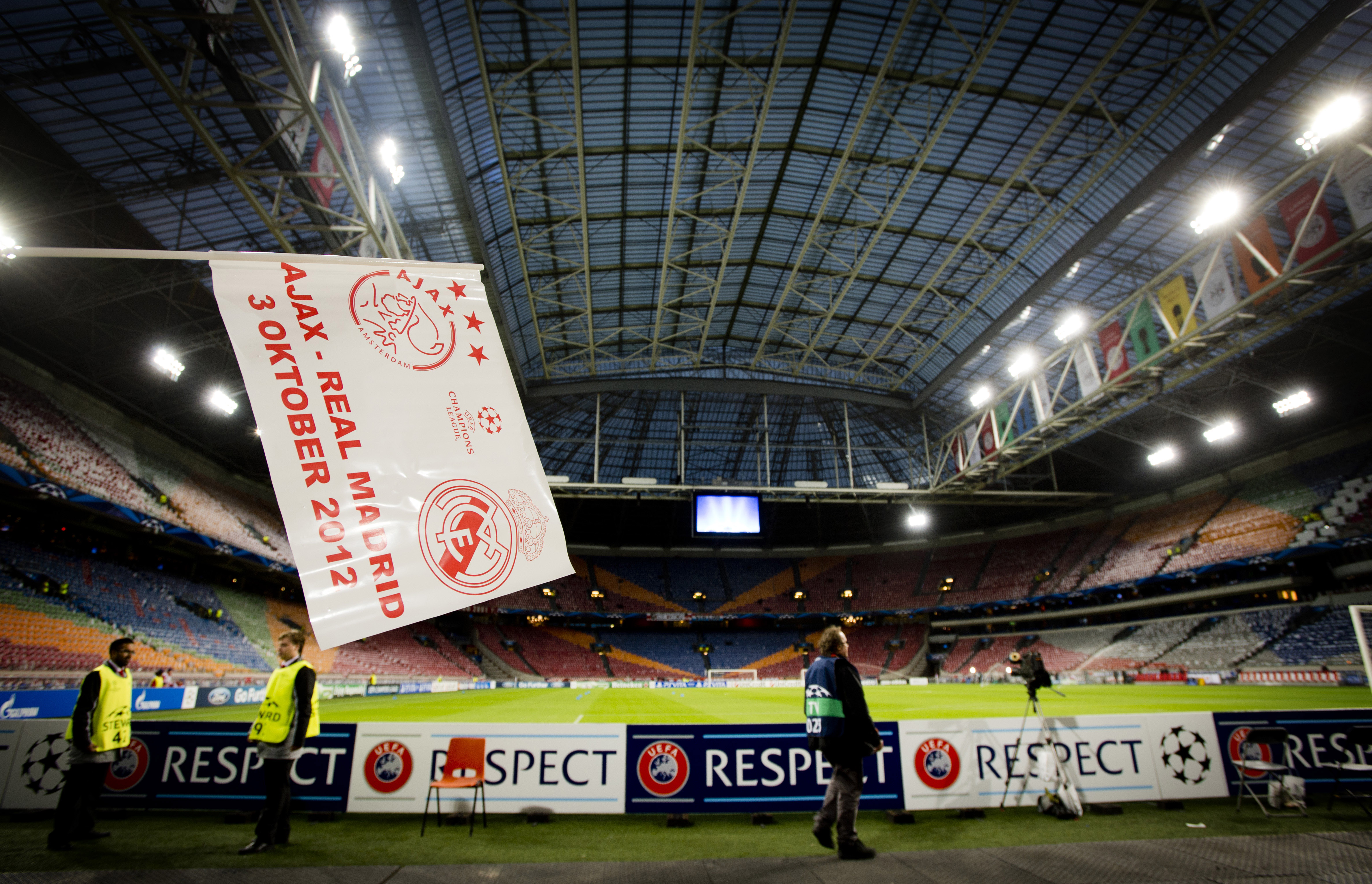 AMSTERDAM, NETHERLANDS - OCTOBER 03: General view of the Amsterdam ArenA, home of AFC Ajax taken during the UEFA Champions League group stage match between AFC Ajax and Real Madrid CF at the Amsterdam ArenA on October 3, 2012 in Amsterdam, Netherlands. (Photo by Robin Utrecht/EuroFootball/Getty Images)