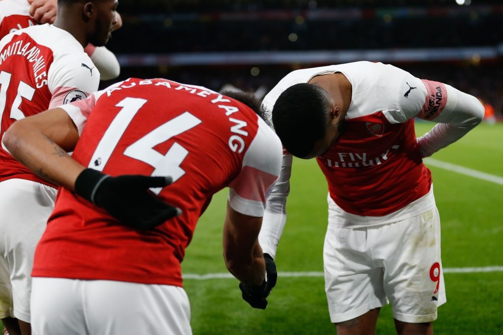 Lacazette wo the penalty and Aubameyang scored it to help Arsenal win. (Photo courtesy: AFP/Getty)